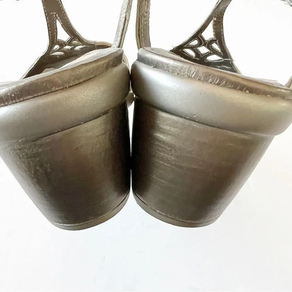 NAOT Metallic Leather‎ Sandals Size 40 Israel Summer Sheen Dance Formal Dressy - Picture 8 of 10